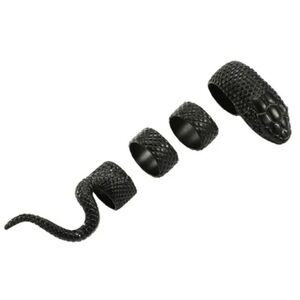 Black Serpentine Snake Ring Set